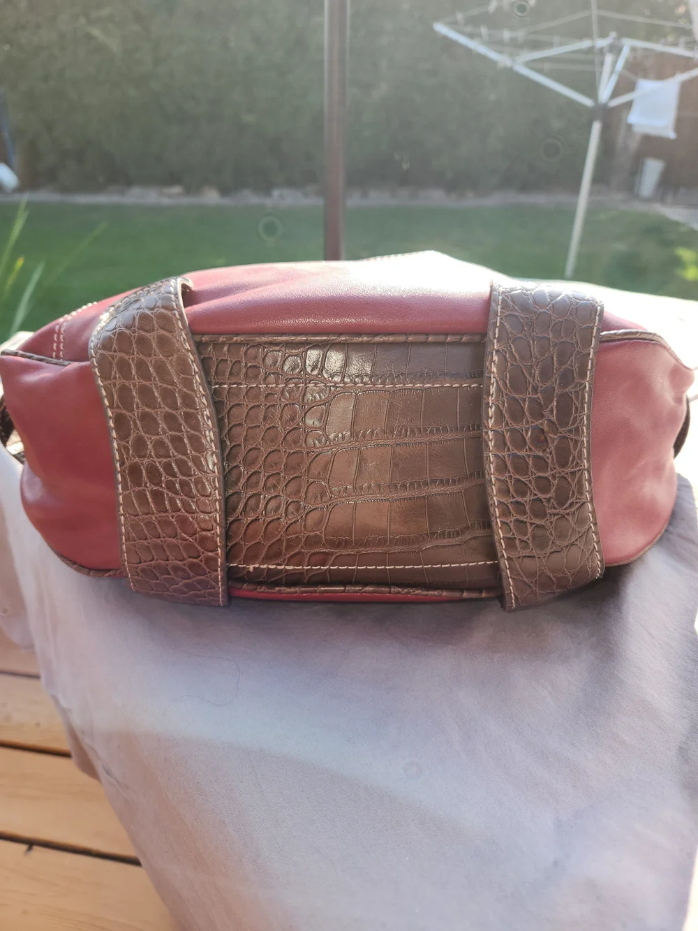 Pritzi Red Braided Accent Hobo Bag